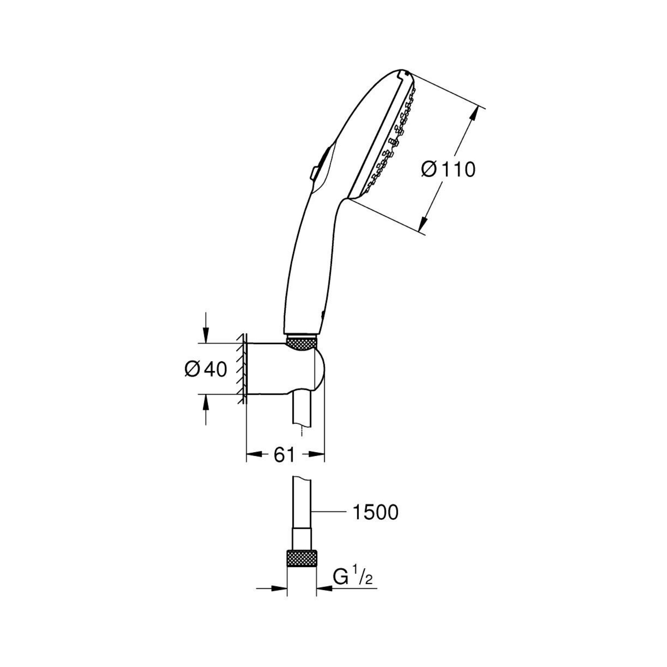 Grohe Multi Flow Hand Shower Tempesta M-2780330E - Chrome on Decure.in