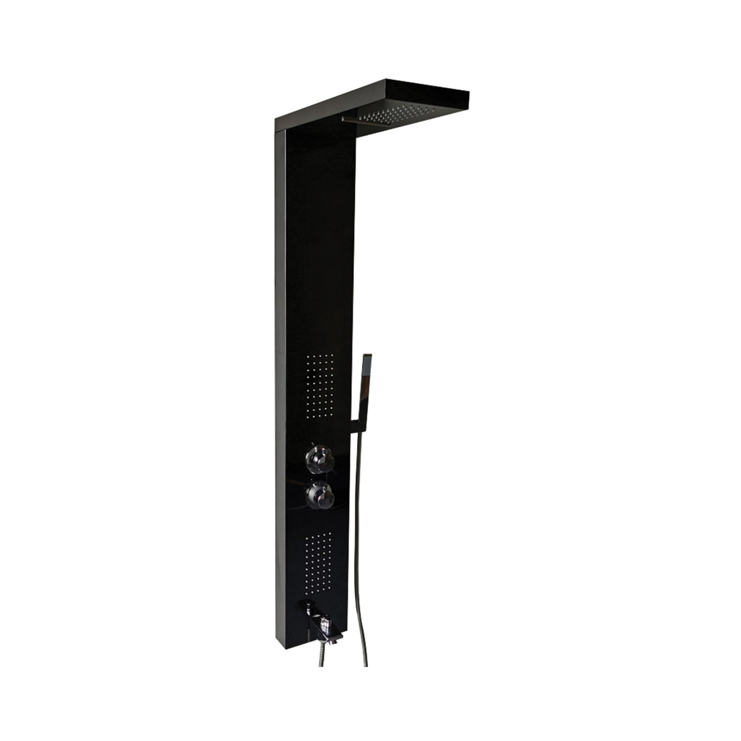 Colston Thermostatic 4 Way Shower Panel Hexa Black - Black