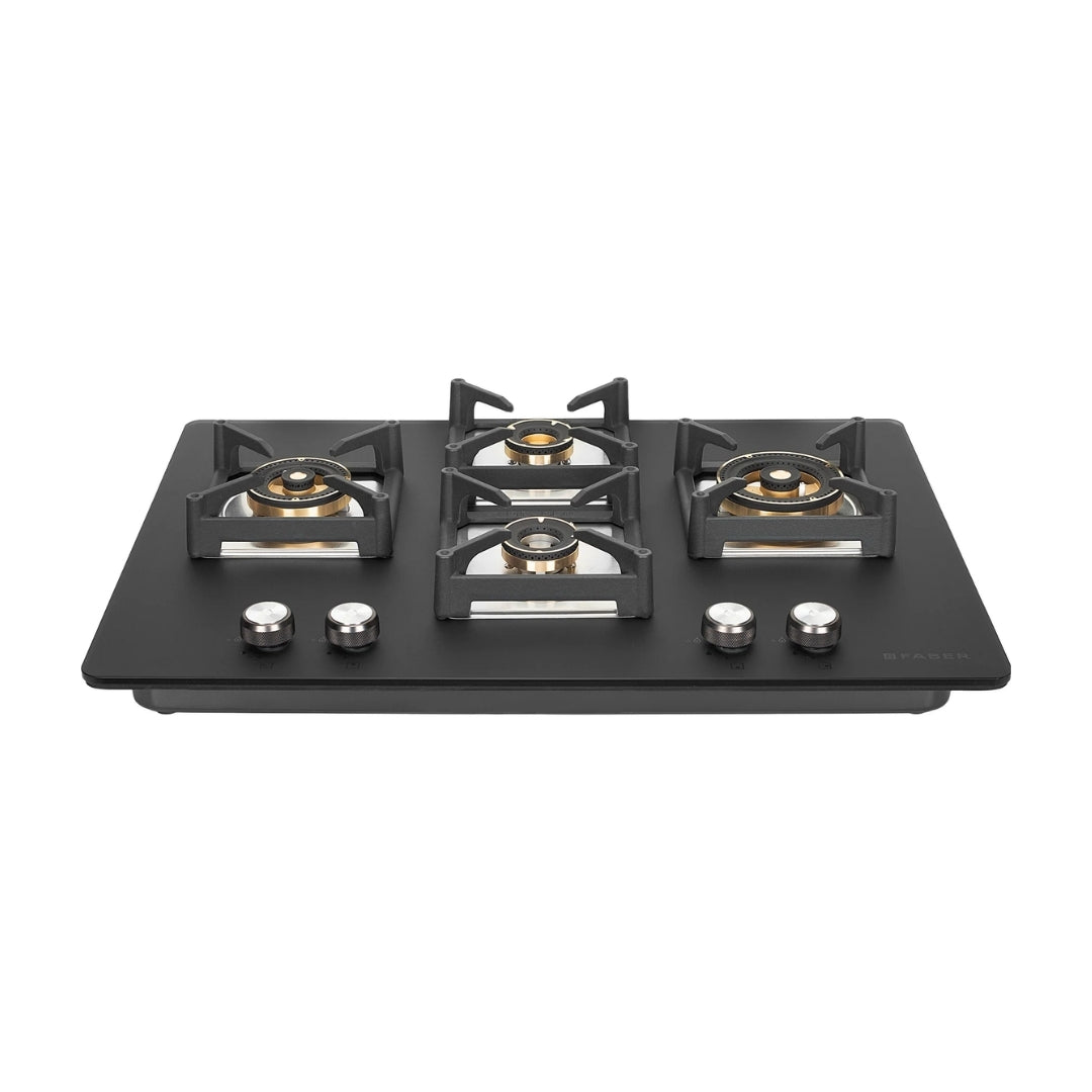Faber 75 cm Wall Mounted Chimney Charm Series HOOD CHARM BLDC HC SC FL BK IN 75 T + Faber 75 cm 4 Burner Hob Bella Series BELLA HT 754 BR AI