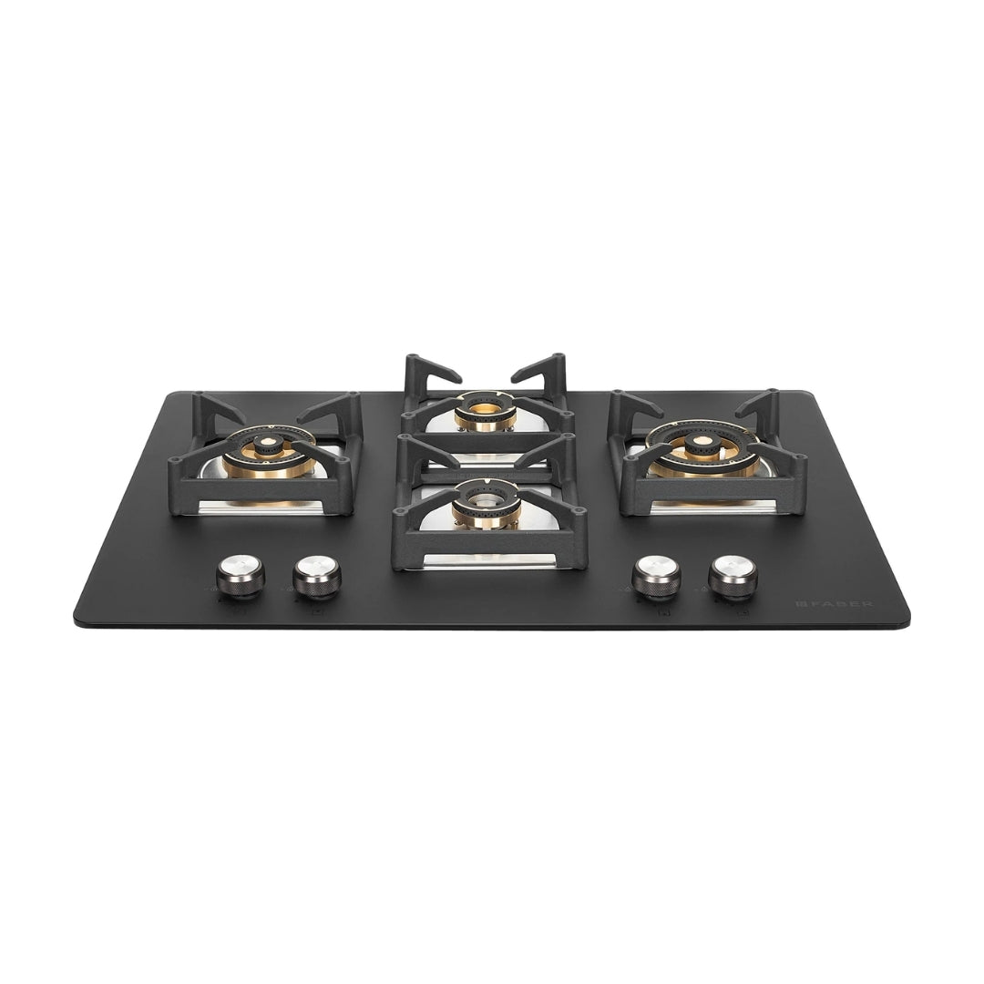 Faber 75 cm Wall Mounted Chimney Charm Series HOOD CHARM BLDC HC SC FL BK IN 75 T + Faber 75 cm 4 Burner Hob Bella Series BELLA HT 754 BR AI