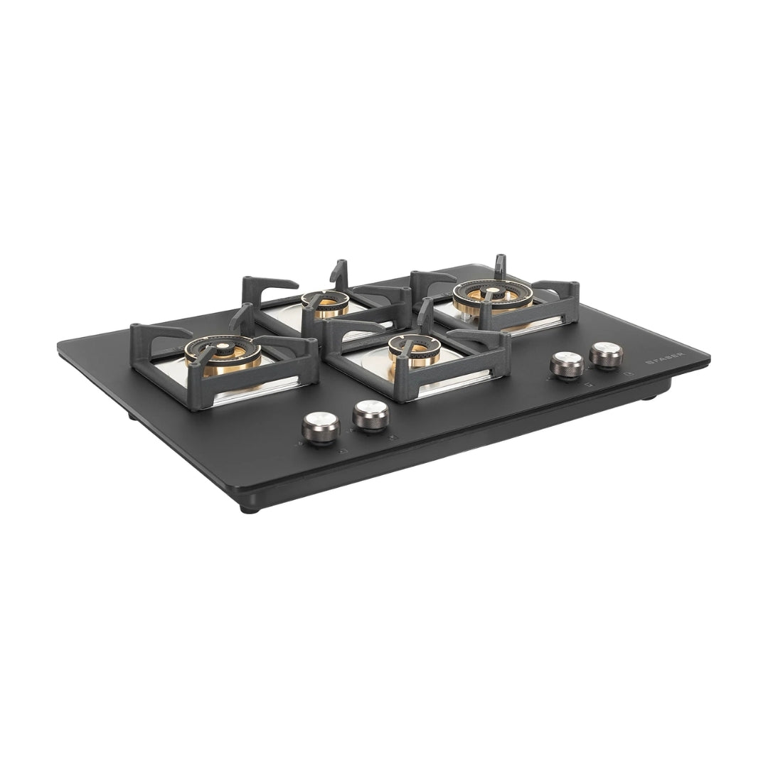 Faber 75 cm Wall Mounted Chimney Charm Series HOOD CHARM BLDC HC SC FL BK IN 75 T + Faber 75 cm 4 Burner Hob Bella Series BELLA HT 754 BR AI