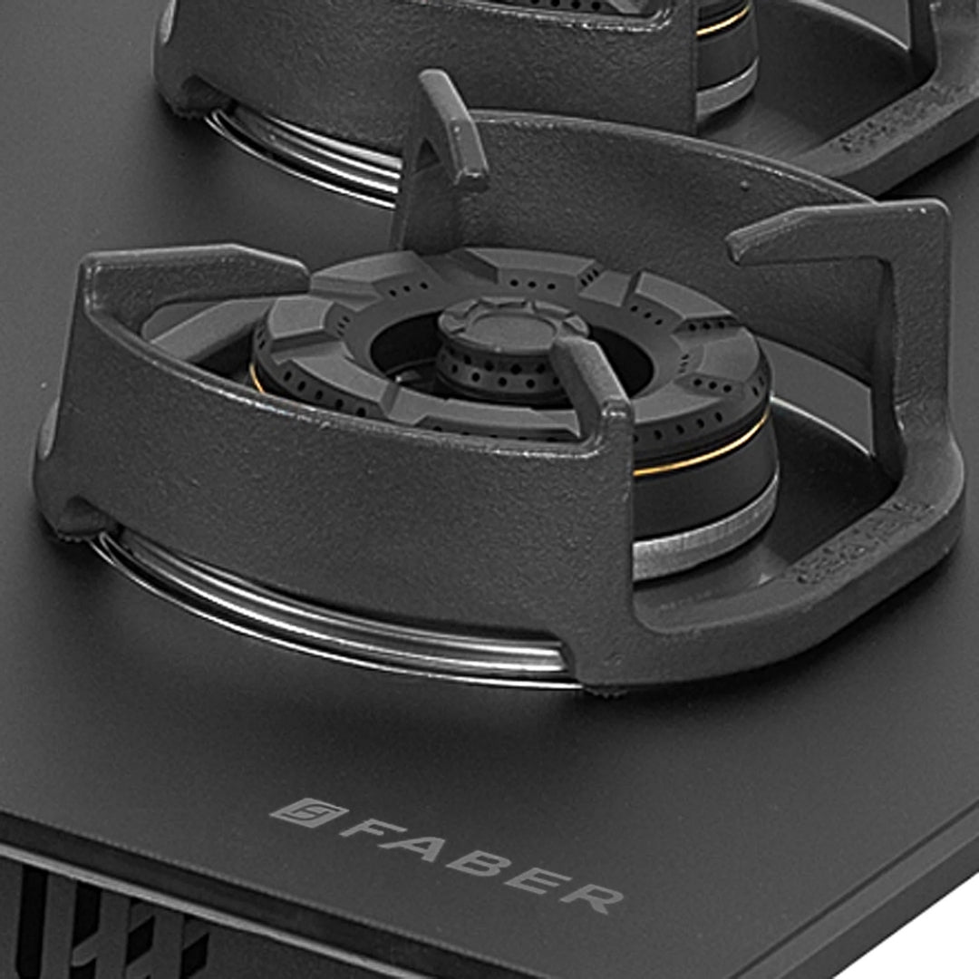 Faber 75 cm Wall Mounted Chimney Gen-I Series COMET BLDC FL HC BK 75 + Faber 72 cm 4 Burner Hob Della Series DELLA HD 724 CI AI