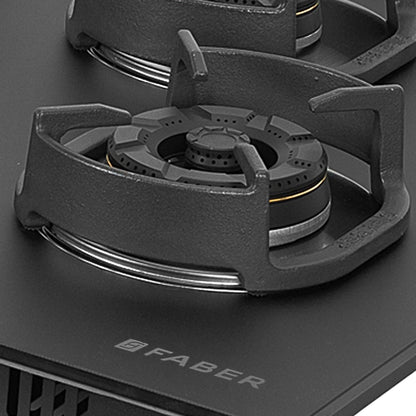Faber 75 cm Wall Mounted Chimney Gen-I Series COMET BLDC FL HC BK 75 + Faber 72 cm 4 Burner Hob Della Series DELLA HD 724 CI AI
