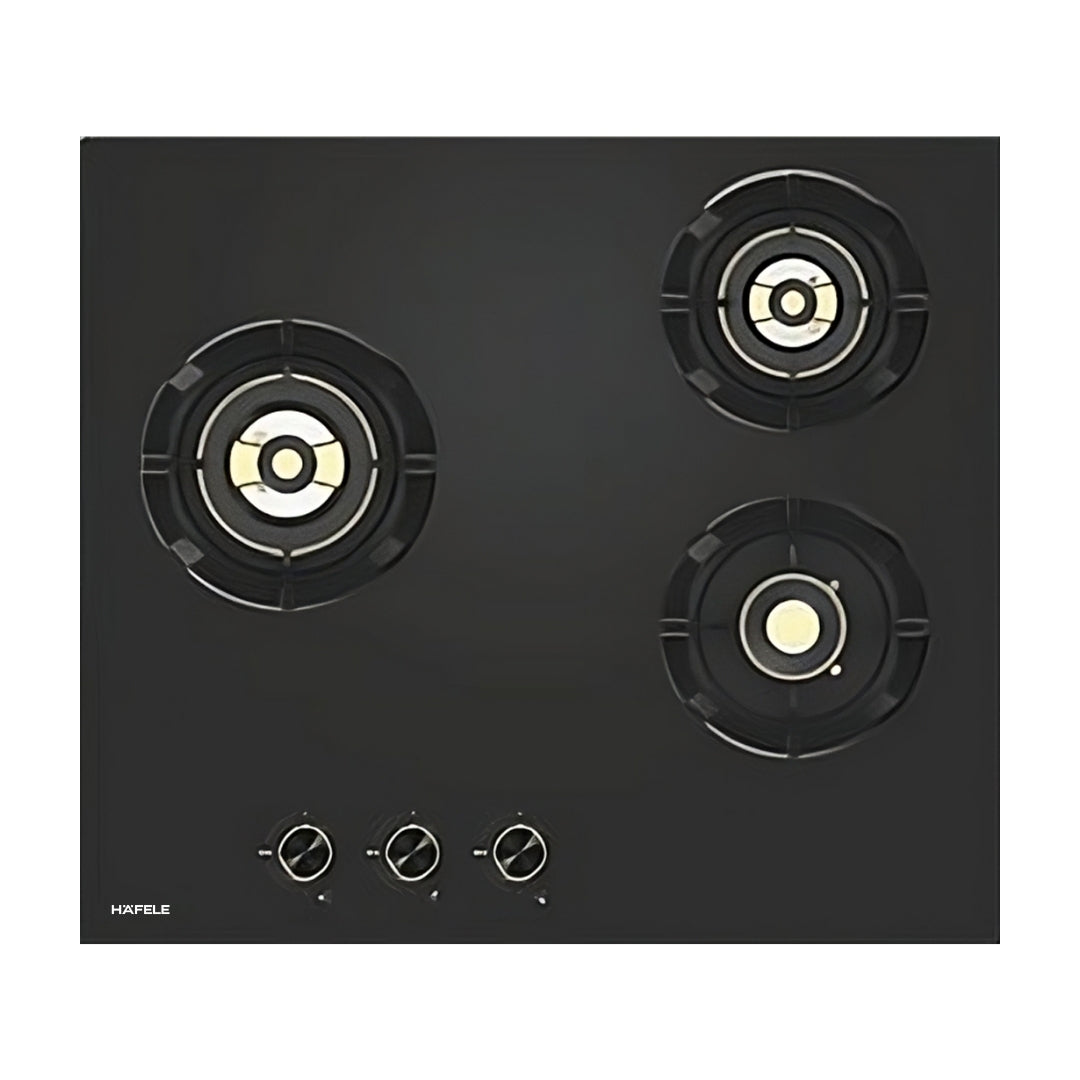 Hafele Built In Oven AURORA 80 + Hafele Built-In Microwave AURORA 25 + Hafele 60 cm Wall Mounted Chimney Essentia Series RENATA CURVED 60 + Hafele 60 cm 3 Burner Hob Essentia Series AUGUSTA 360