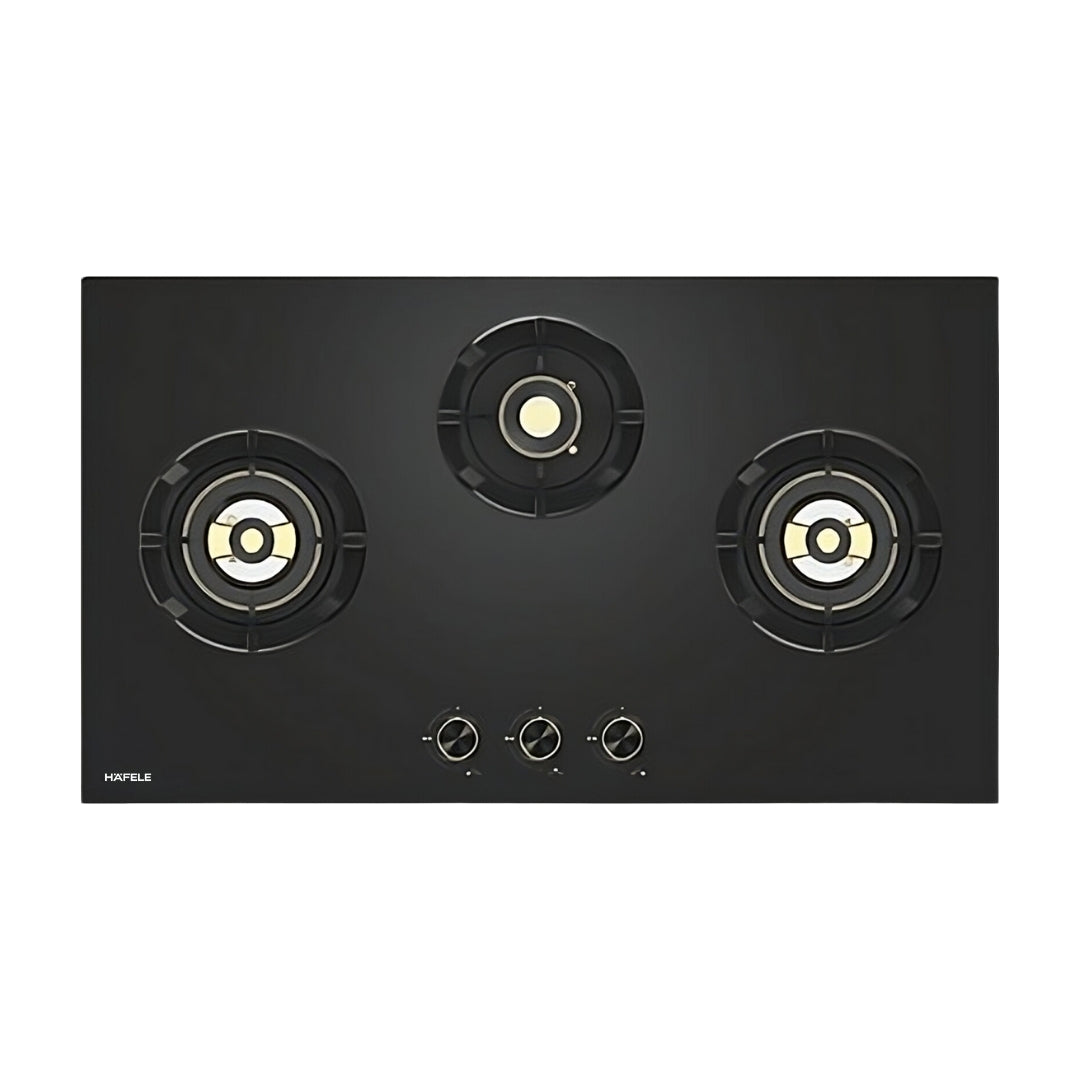 Hafele 75 cm Wall Mounted Chimney Essentia Series RENATA INCLINED 75 + Hafele 78 cm 3 Burner Hob Essentia Series AUGUSTA 378