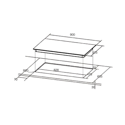 Hafele Built In Oven CELIA 70 + Hafele Built-In Microwave AIDA 28 + Hafele 90 cm Wall Mounted Chimney AELLA 90 + Hafele 90 cm 4 Burner Hob Essentia Series AUGUSTA 490