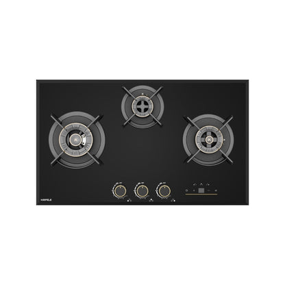 Hafele 75 cm Wall Mounted Chimney TERESA NEO I-75 BLDC + Hafele 75 cm 3 Burner Hob Cronus Series CRONUS 378
