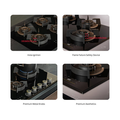 Hafele Built In Oven with Full Steam MIDORA FULL STEAM OVEN + Hafele Built-In Microwave ENZO 28 + Hafele 90 cm Wall Mounted Chimney TERESA T-90 BLDC + Hafele 90 cm 5 Burner Hob Cronus Series CRONUS 590 + Hafele Free Standing Dishwasher AQUA CHROME 13 FS with 13 Place Settings
