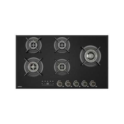 Hafele Built In Oven with Full Steam MIDORA FULL STEAM OVEN + Hafele Built-In Microwave ENZO 28 + Hafele 90 cm Wall Mounted Chimney TERESA T-90 BLDC + Hafele 90 cm 5 Burner Hob Cronus Series CRONUS 590 + Hafele Free Standing Dishwasher AQUA CHROME 13 FS with 13 Place Settings