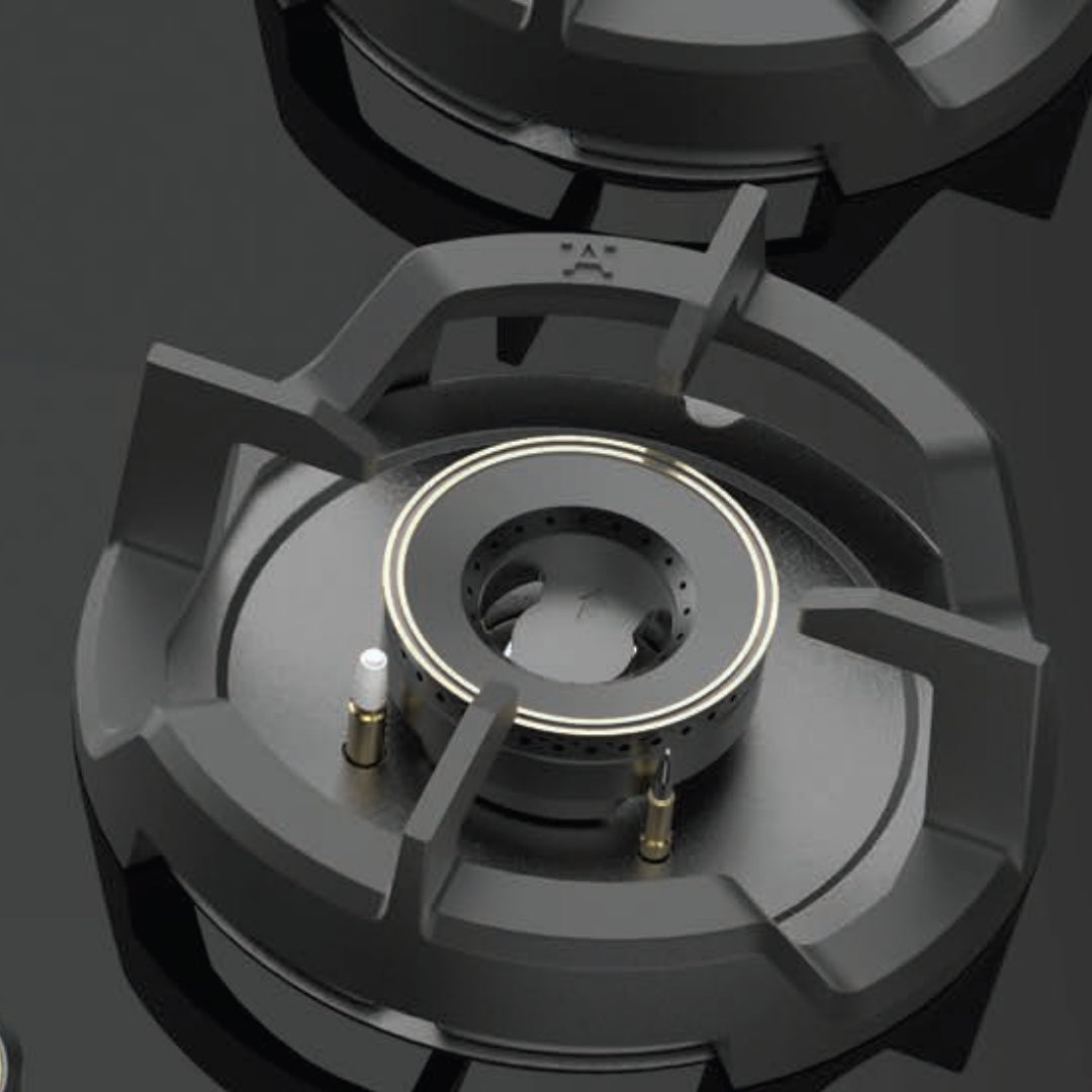 Hafele 60 cm Wall Mounted Chimney Essentia Series RENATA INCLINED 60 + Hafele 70 cm 4 Burner Hob Essentia Series VERENA 470