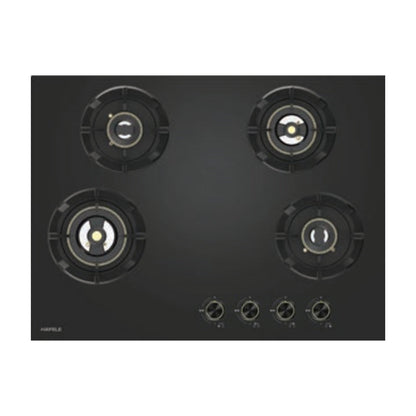 Hafele Built In Oven AURORA 80 + Hafele Built-In Microwave AURORA 25 + Hafele 60 cm Wall Mounted Chimney Essentia Series RENATA T-60 HOOD + Hafele 70 cm 4 Burner Hob Essentia Series VERENA 470