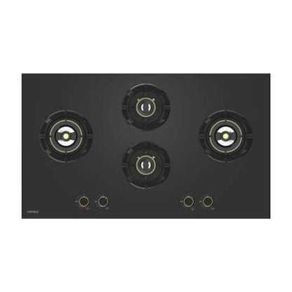 Hafele 90 cm Wall Mounted Chimney Essentia Series RENATA INCLINED 90 + Hafele 90 cm 4 Burner Hob Essentia Series VERENA 490