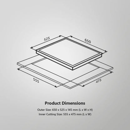 Kaff 60 cm Wall Mounted Chimney ASHPRO 60 DC - BLDC + Kaff 65 cm 4 Burner Hob Blaze Series BZ 654