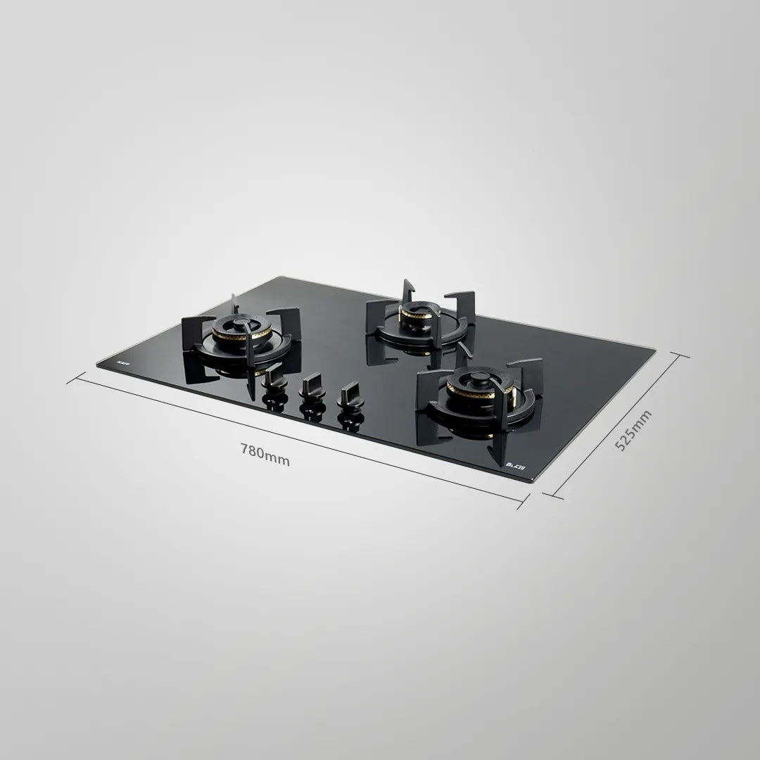 Kaff 75 cm Wall Mounted Chimney ASHPRO 75 DC - BLDC + Kaff 78 cm 3 Burner Hob Blaze Series BZ 783
