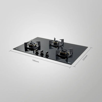 Kaff 75 cm Wall Mounted Chimney ASHPRO 75 DC - BLDC + Kaff 78 cm 3 Burner Hob Blaze Series BZ 783