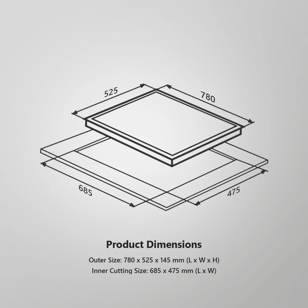 Kaff 75 cm Wall Mounted Chimney ASHPRO 75 DC - BLDC + Kaff 78 cm 3 Burner Hob Blaze Series BZ 783
