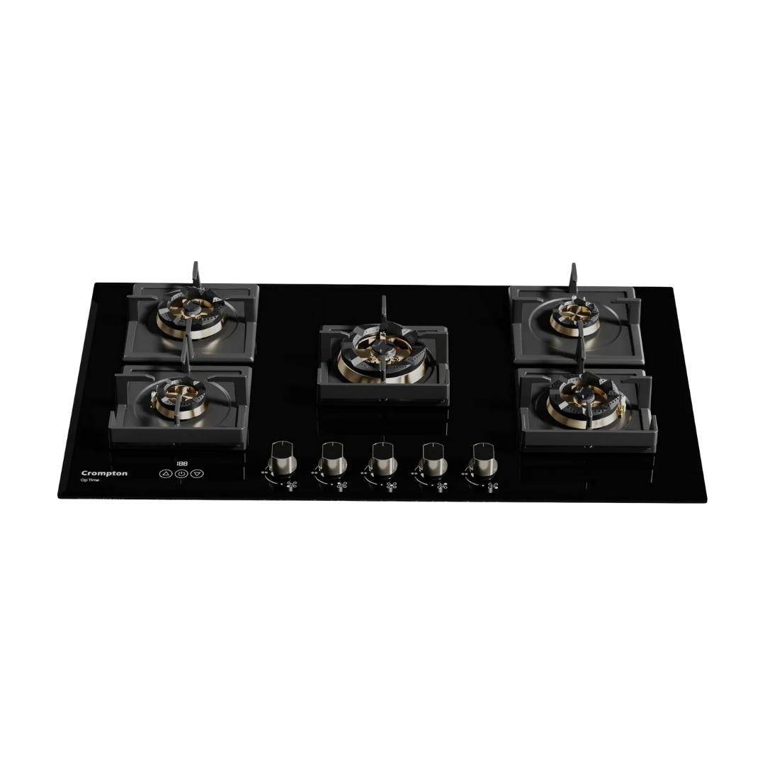 Crompton 90 cm 5 Burner Hob Optime Series HOB-OPFBTI900-MBL