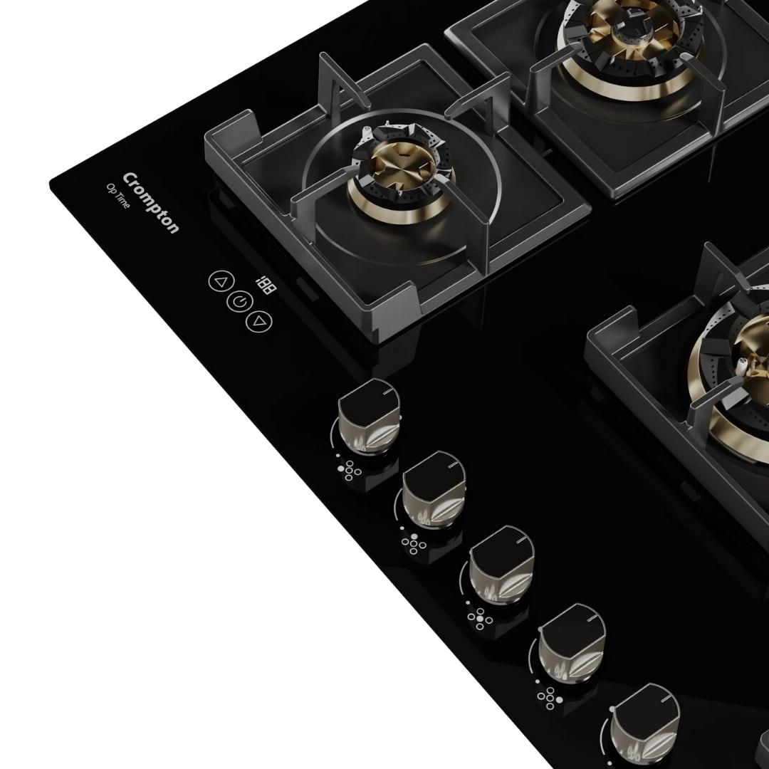 Crompton 90 cm 5 Burner Hob Optime Series HOB-OPFBTI900-MBL