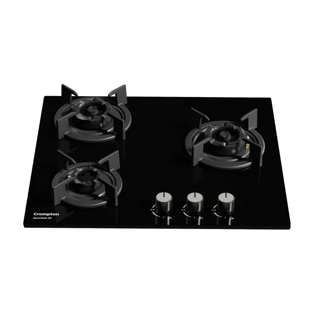 Crompton 60 cm 3 Burner Hob Sensosafe HOB-SS3D603-MBL