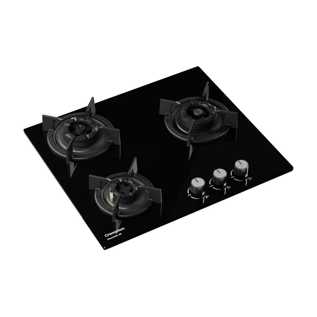 Crompton 60 cm 3 Burner Hob Sensosafe HOB-SS3D603-MBL