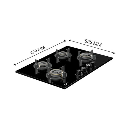 Crompton 78 cm 4 Burner Hob Sensosafe HOB-SSDC824-MBL