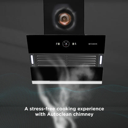Faber 60 cm Wall Mounted Chimney HOOD VERTIGO FL SC AC BK 60