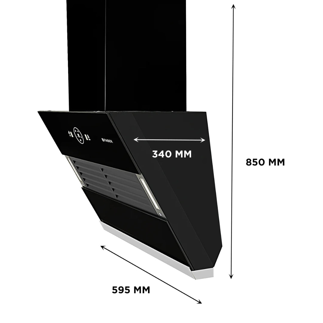 Faber 60 cm Wall Mounted Chimney HOOD VERTIGO FL SC AC BK 60