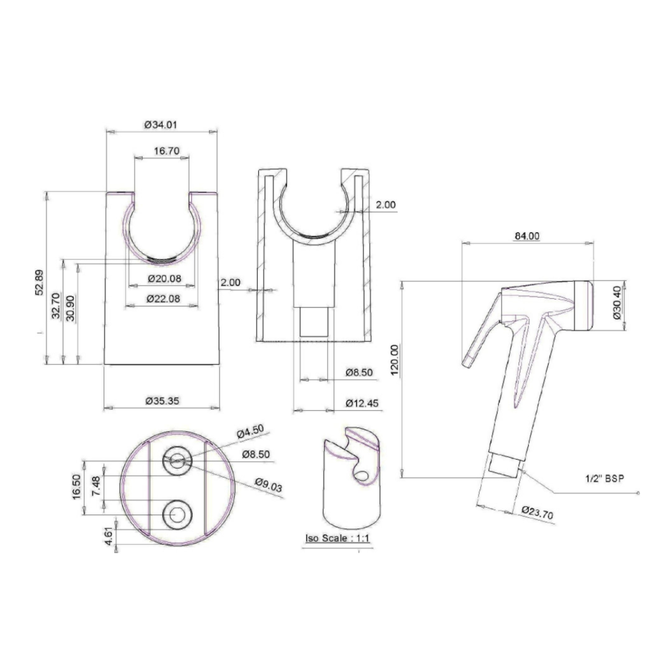 Parryware Health Faucet Uno T9921A1 - Chrome on Decure.in