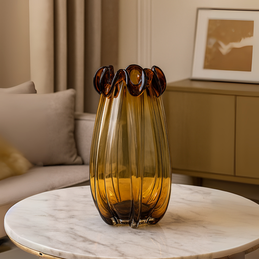 Golden Ember Glass Vase (Medium)