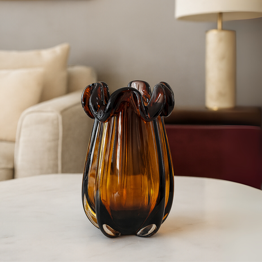 Golden Ember Glass Vase (Small)