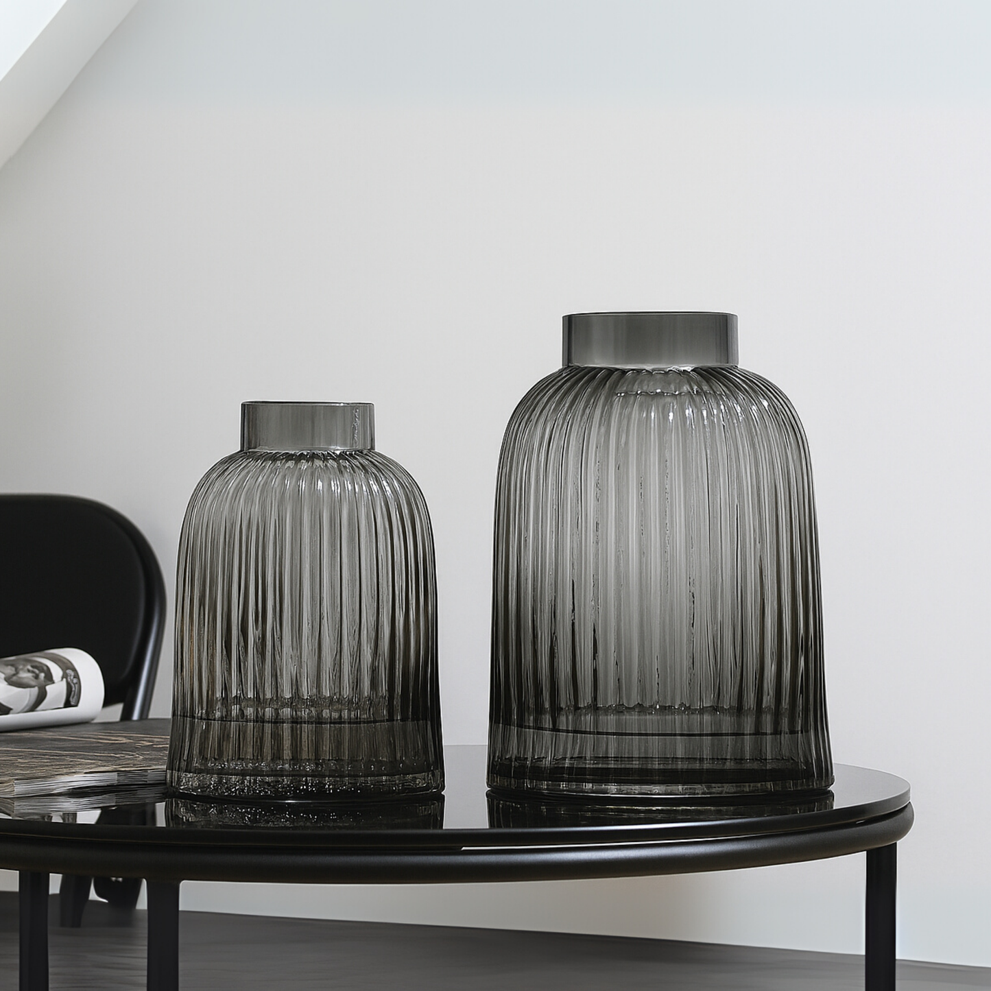 Graphite Echo Glass Vase (Large)