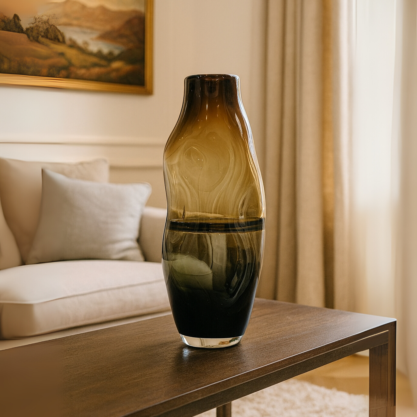 Mocha Smoke Glass Vase (Large)