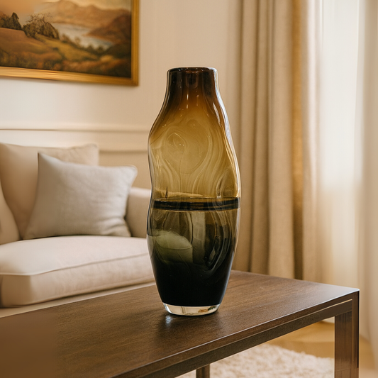 Mocha Smoke Glass Vase (Large)
