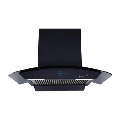 Elica 75 cm Wall Mounted Chimney Ismart Series ISMART GLACE FL HAC 75 LTW NERO + Elica 75 cm 3 Burner Hob DFS PRO AB Series FLEXI DFS PRO AB 3B 75 DX