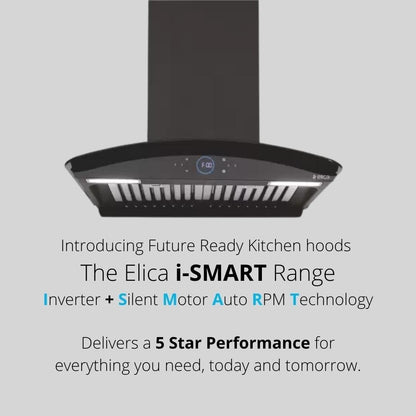 Elica 60 cm Wall Mounted Chimney Ismart Series ISMART GLACE HAC BF LTW 60 NERO + Elica 60 cm 4 Burner Hob DFS AB Series FLEXI DFS AB 4B 60 DX