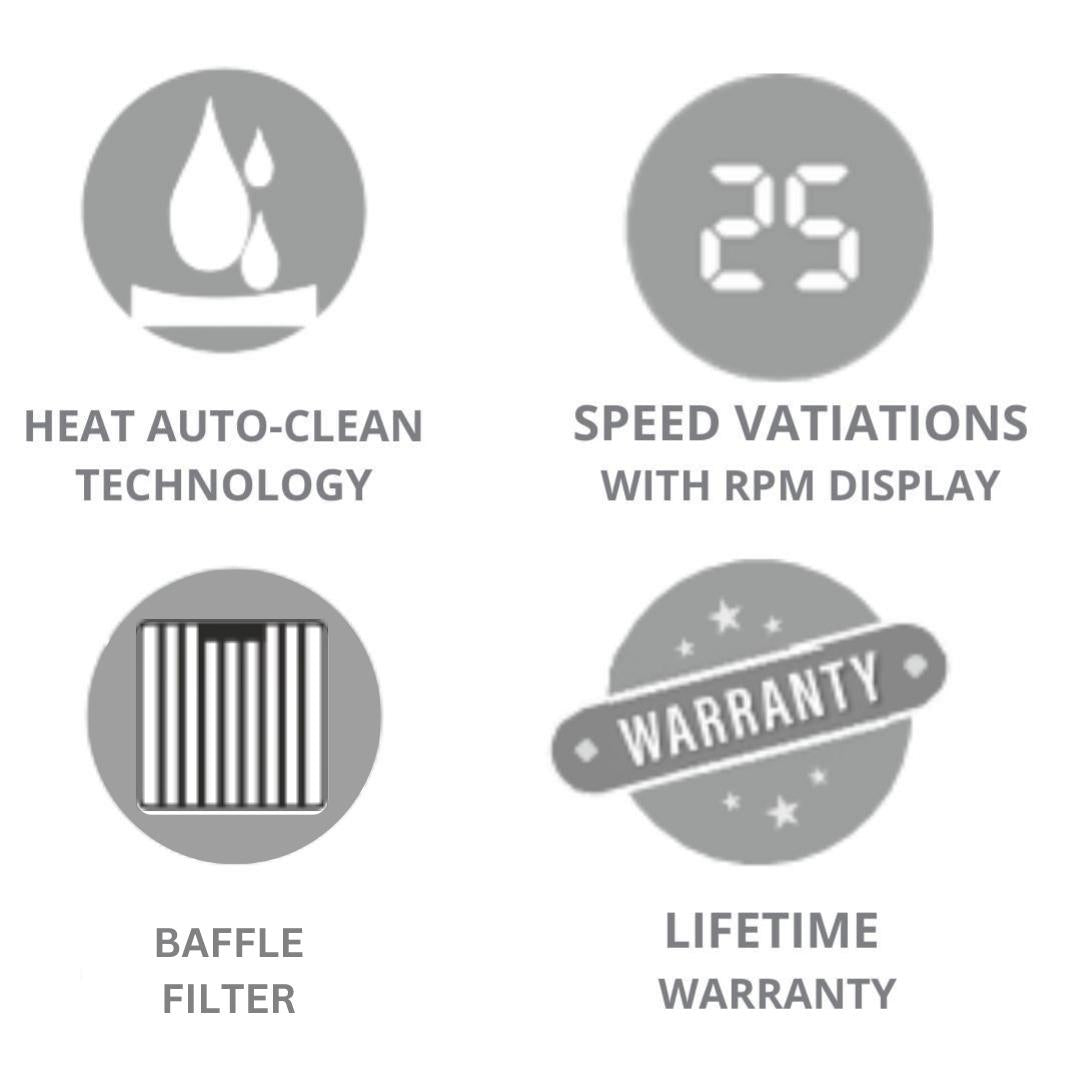 Elica 75 cm Wall Mounted Chimney Ismart Series ISMART GLACE HAC BF LTW 75 NERO