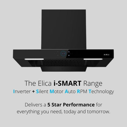 Elica 90 cm Wall Mounted Chimney Ismart Series ISMART SPOT FL HAC 90 LTW NERO