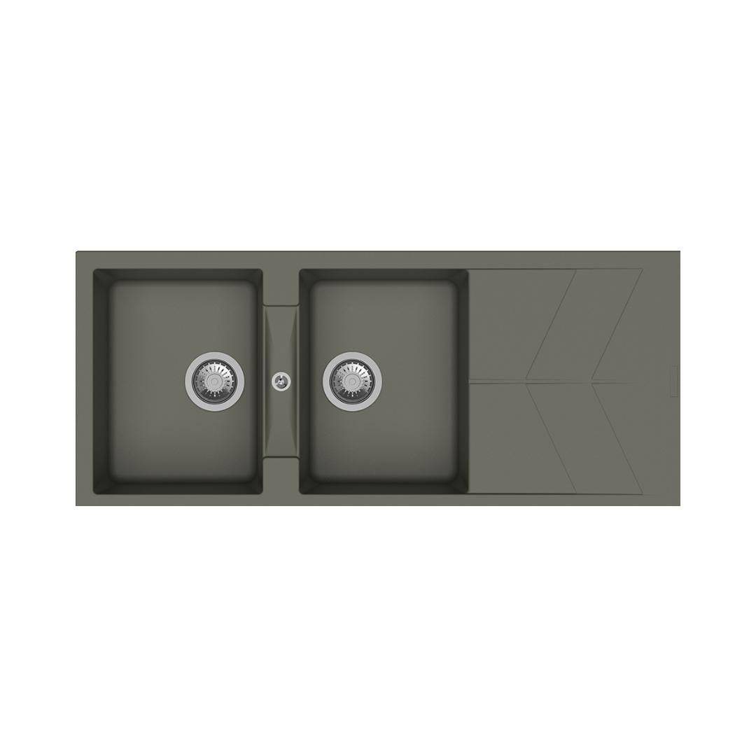 Carysil Quartz Sink Jazz Jazz D 200 ( 46 x 20 inches )  -  Concrete