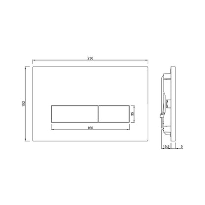 Jaquar Flush Plate Kubix JCP-BLM-352415 - Black Matt