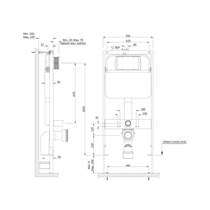 Jaquar Concealed Floor Mounted Cistern Full Frame JCS-WHT-2400FS ...