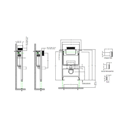Jaquar Concealed Floor Mounted Cistern Full Frame JCS-WHT-2431FP - White