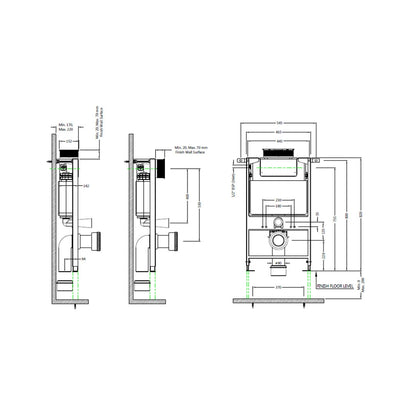 Jaquar Concealed Floor Mounted Cistern Full Frame JCS-WHT-2431FS - White