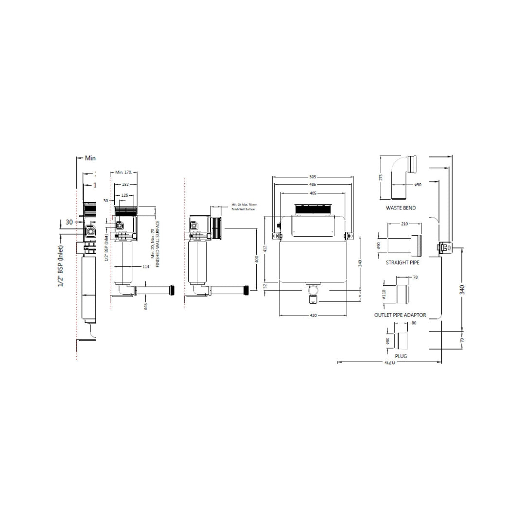 Jaquar Concealed Wall Mounted Cistern Without Frame JCS-WHT-2431S ...