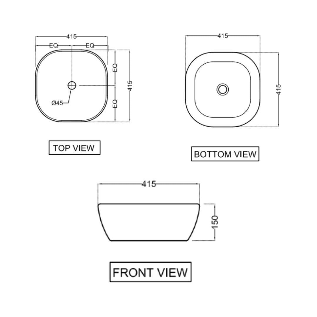 Jaquar - Table Top Square White Matte Wash Basin - JDR (Jaquar Designer ...