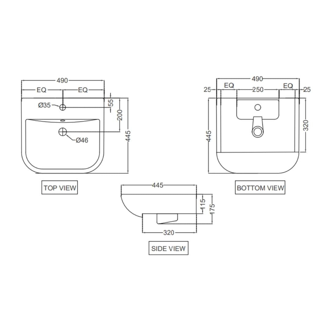 Jaquar - Semi Recessed Rectangle White Wash Basin - JDR (Jaquar ...
