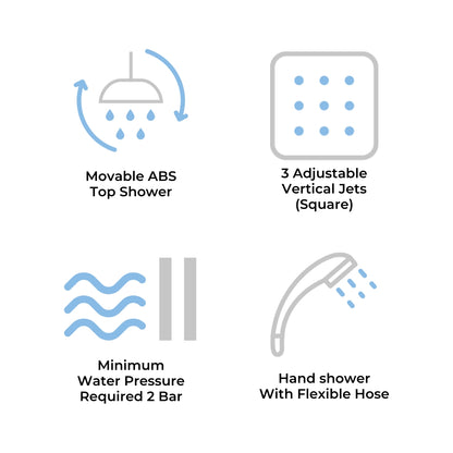 Jaquar Thermostatic 4 Way Shower Panel JPL-BLK-JA011 - Black