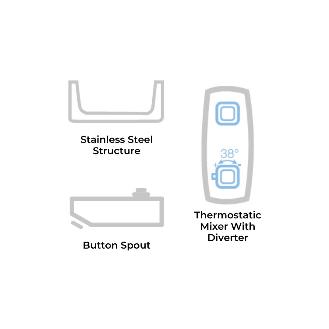 Jaquar Thermostatic 4 Way Shower Panel JPL-BLK-JA011 - Black