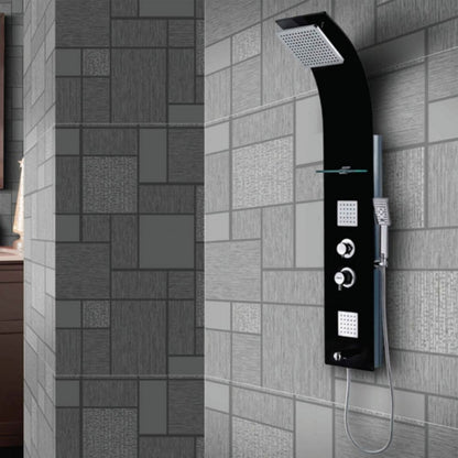 Jaquar Thermostatic 4 Way Shower Panel JPL-BLK-ST86112 - Black Glass