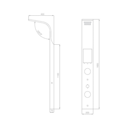 Jaquar Thermostatic 4 Way Shower Panel JPL-SSF-ST88158B - Stainless Steel