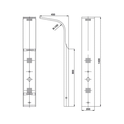 Jaquar Manual 4 Way Shower Panel JPL-SSF-ST8858B3 - Stainless Steel